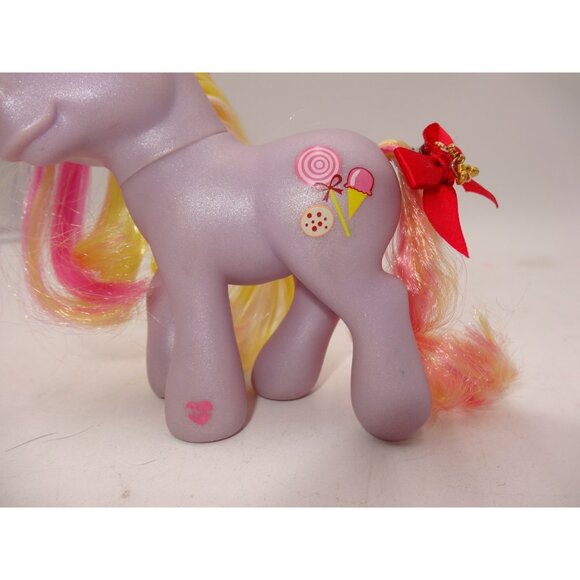 My Little Pony MLP Triple Treat 2002 Purple w Pink Yellow Mane Tail - Picture 3 of 7